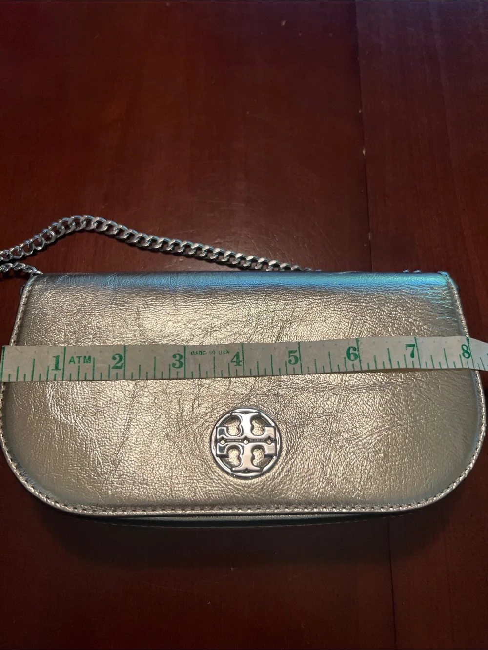 Tory Burch Metallic gold crossbody with Silver Chain